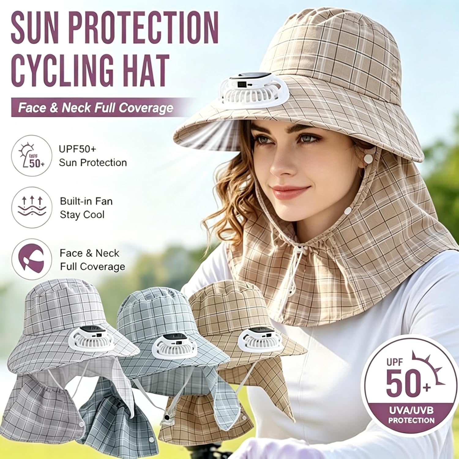 1PC 태양광 넥 가드 팬 모자 USB 충전식 팬 모자 - Fishing Hat 리뷰 및 가격