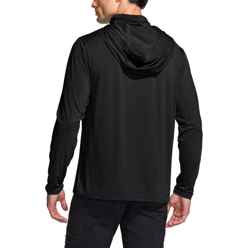 남성용 솔리드 컬러 후드 낚시 셔츠 내장형 페이스 마스 - Fishing Shirt Uv Protection 리뷰 및 가격