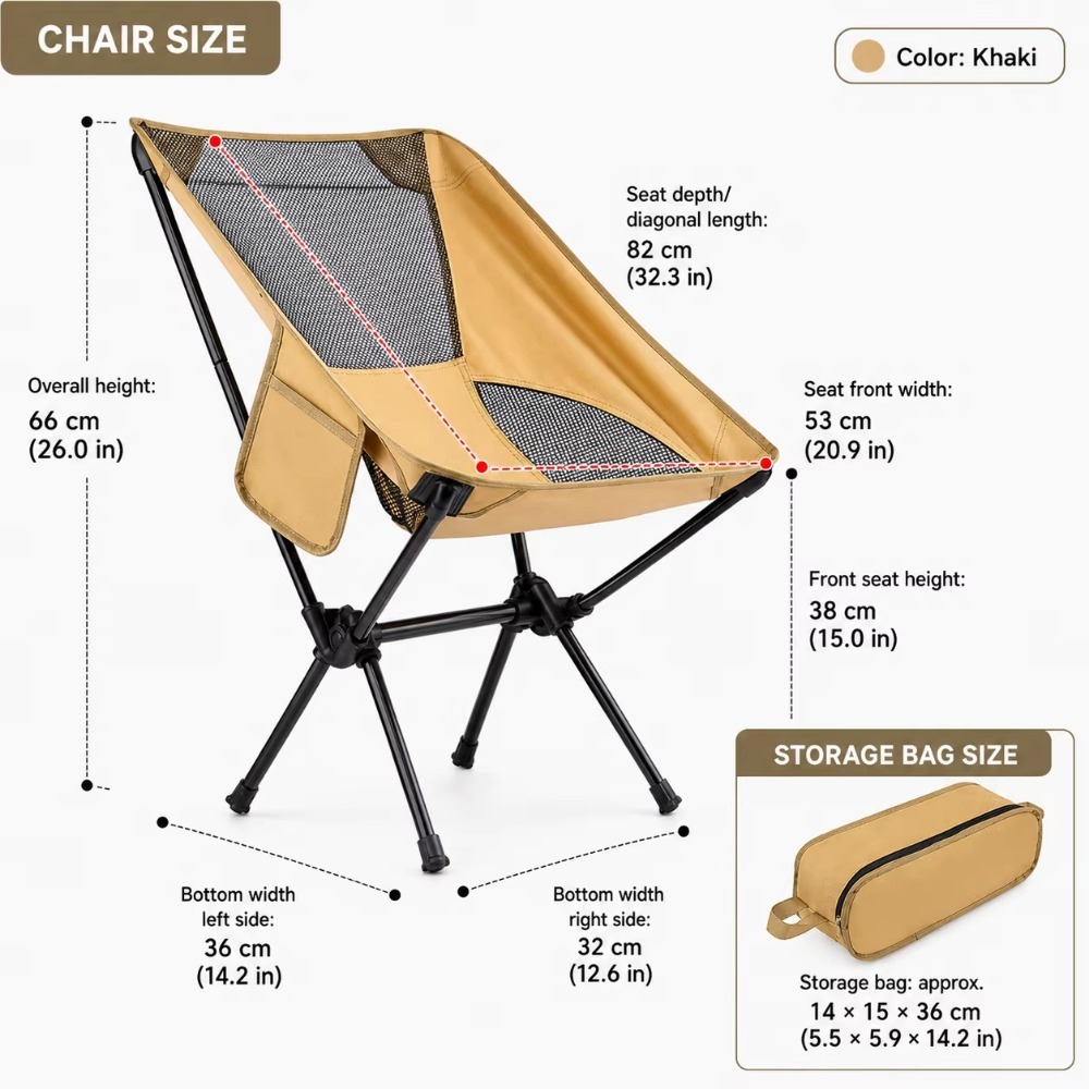 휴대용 접이식 캠핑 의자 초경량 백패킹 레저 문 체어  - Fishing Backpack 리뷰 및 가격
