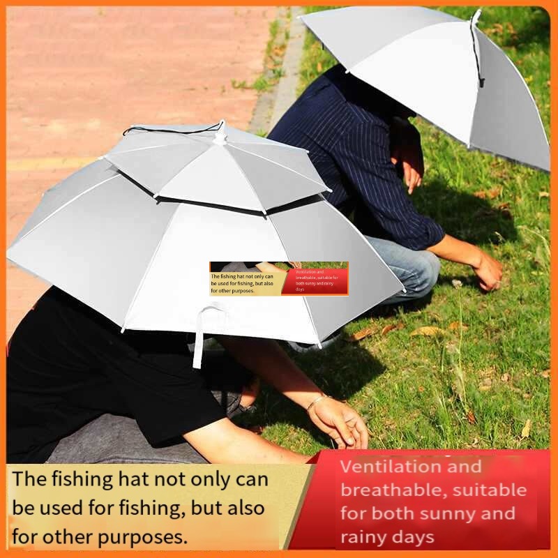 우산 모자 머리 장착형 이중 대형 파라솔 방수 접이식  - Fishing Hat 리뷰 및 가격